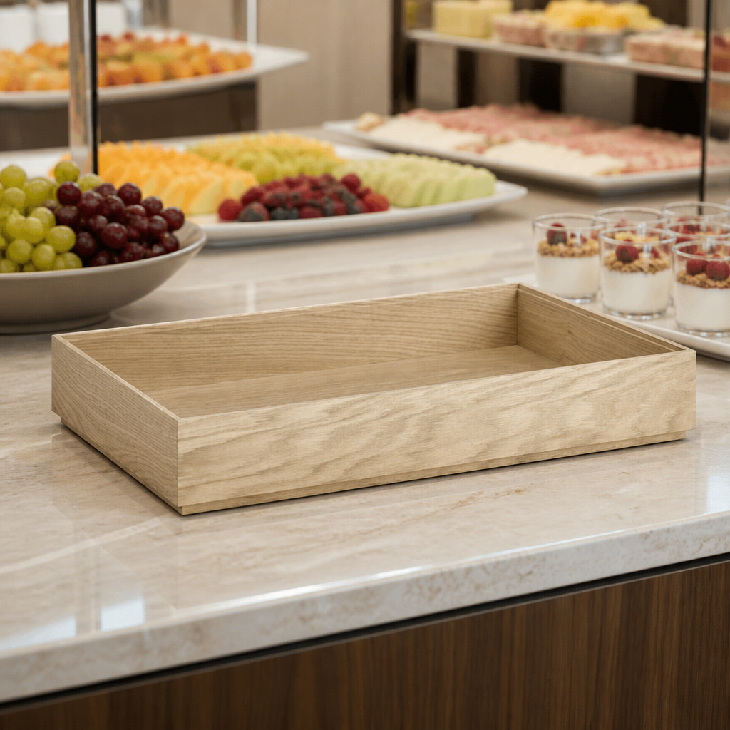Stackable Wooden Box GN 1/1 530x325x85mm for catering use