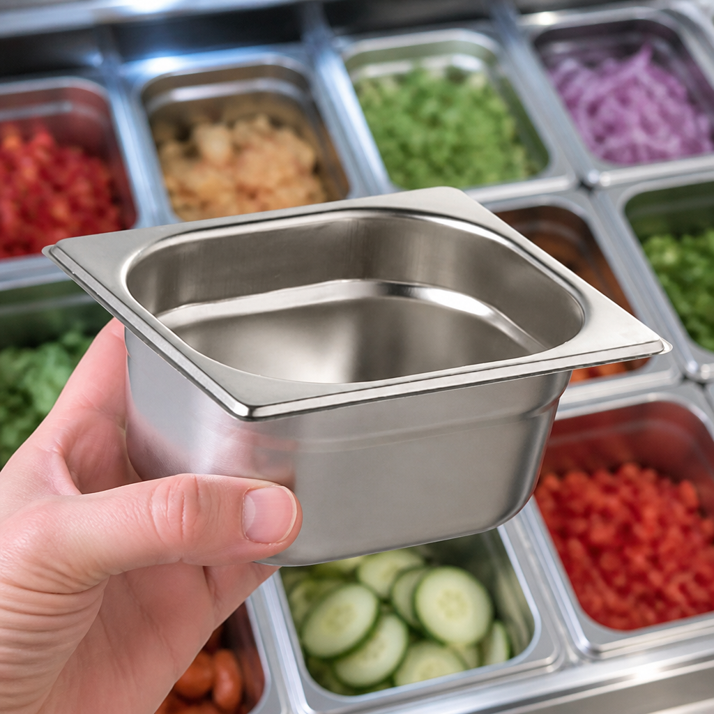 Commercial 1/6 Gastronorm Container Kit Stainless Steel 5 Pack