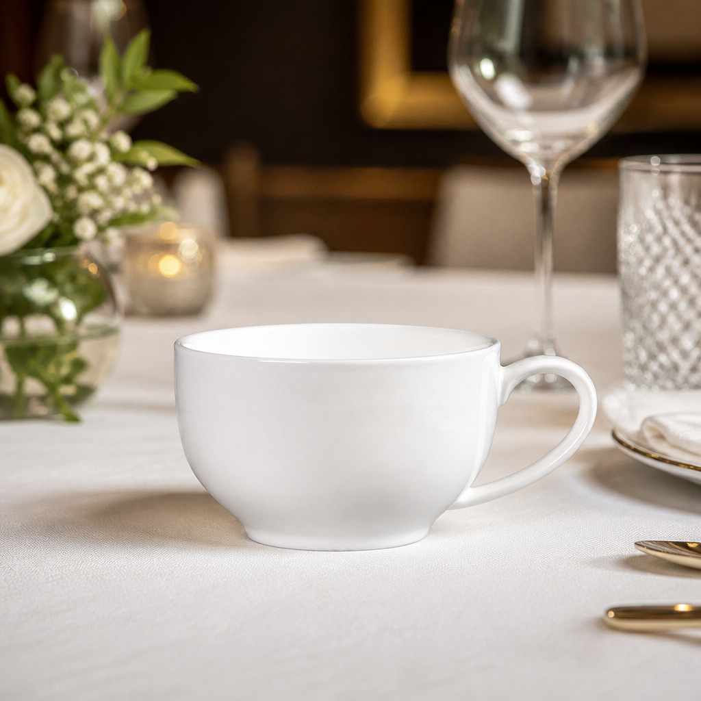 Set of 6 Commercial 228ml Low Round Tea Cups