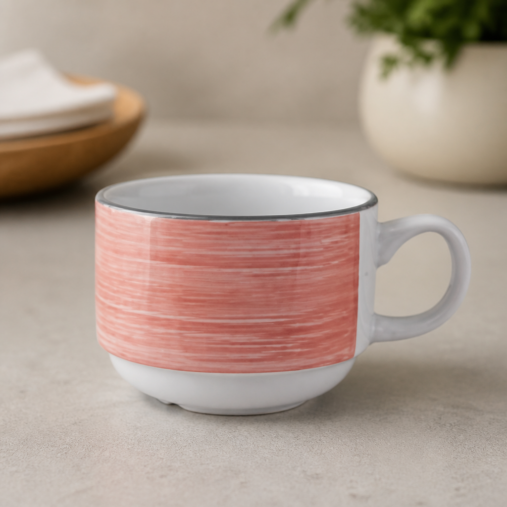200ml Commercial Slimline Stacking Cups - 36 Pack Rio Pink