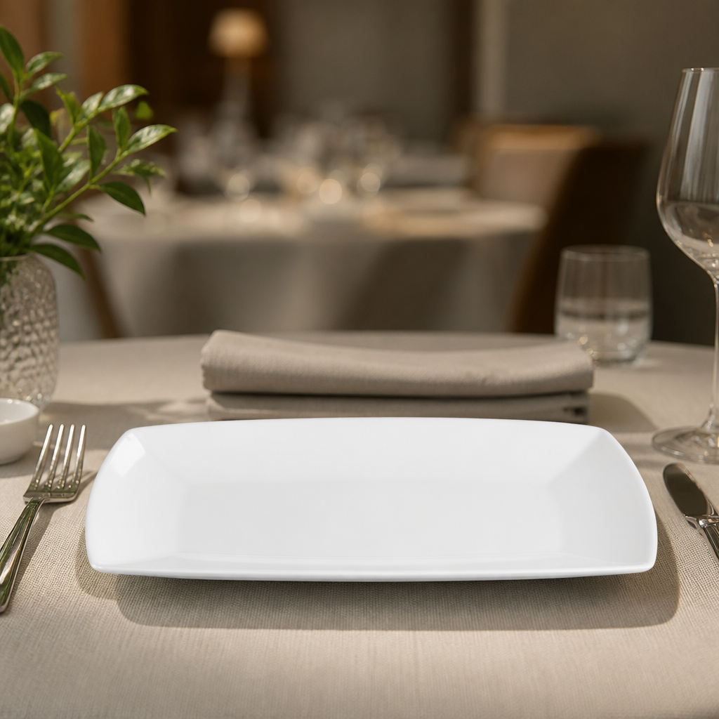 Commercial Porcelain Rectangular Platters 320mm - 12 Pack