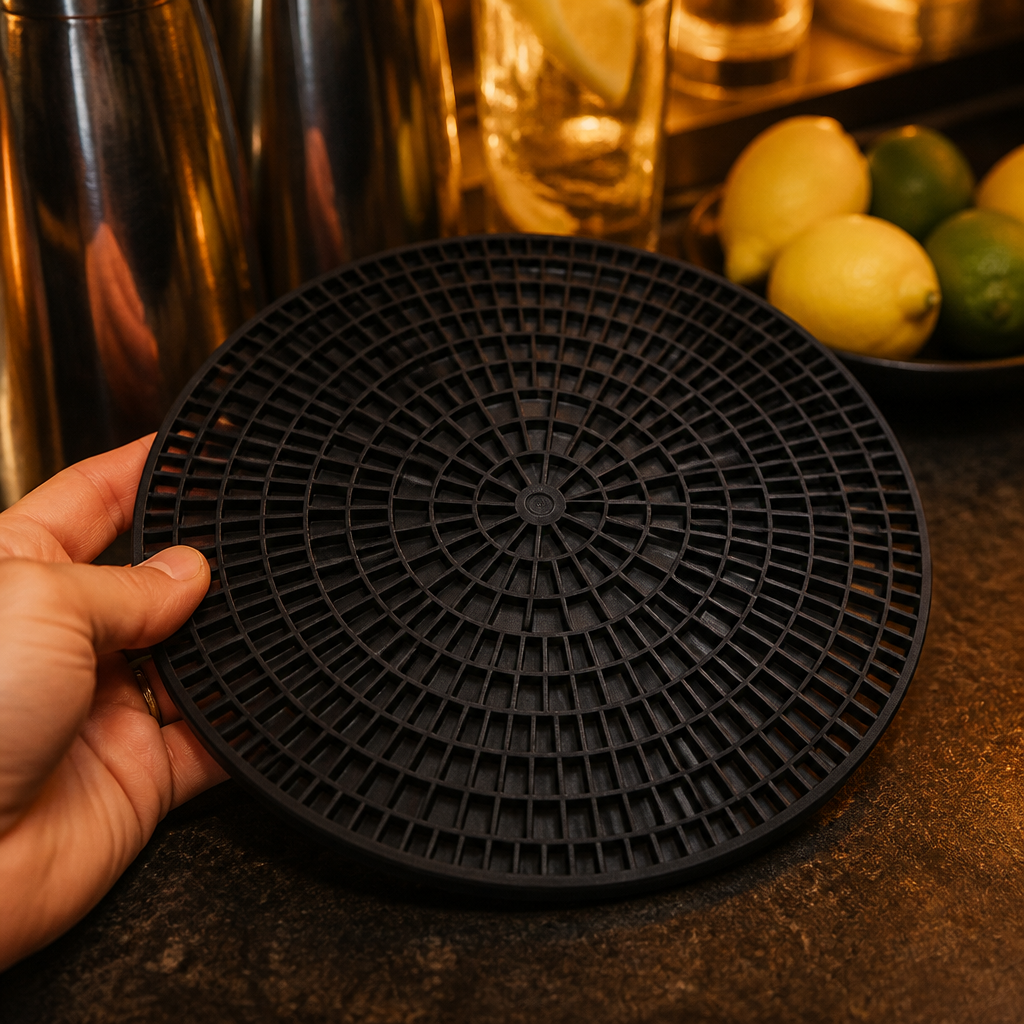 Commercial Non-Slip Bar Mat 235mm Black Plastic Surface