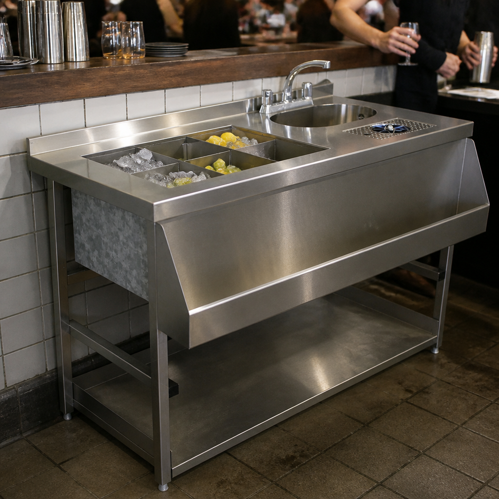 Modular Bar Cocktail Station 1200mm stainless steel commercial