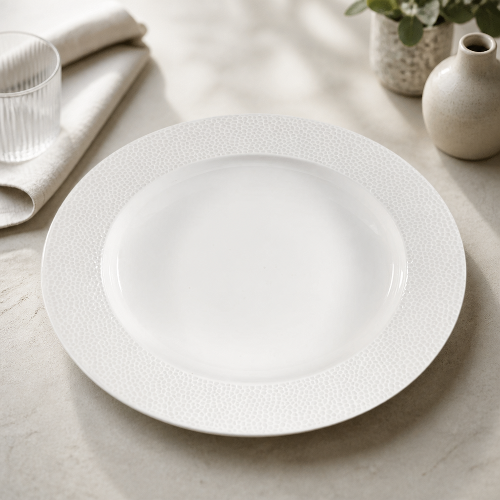Commercial Wide Rim Plates 305mm Super Vitrified Ceramic