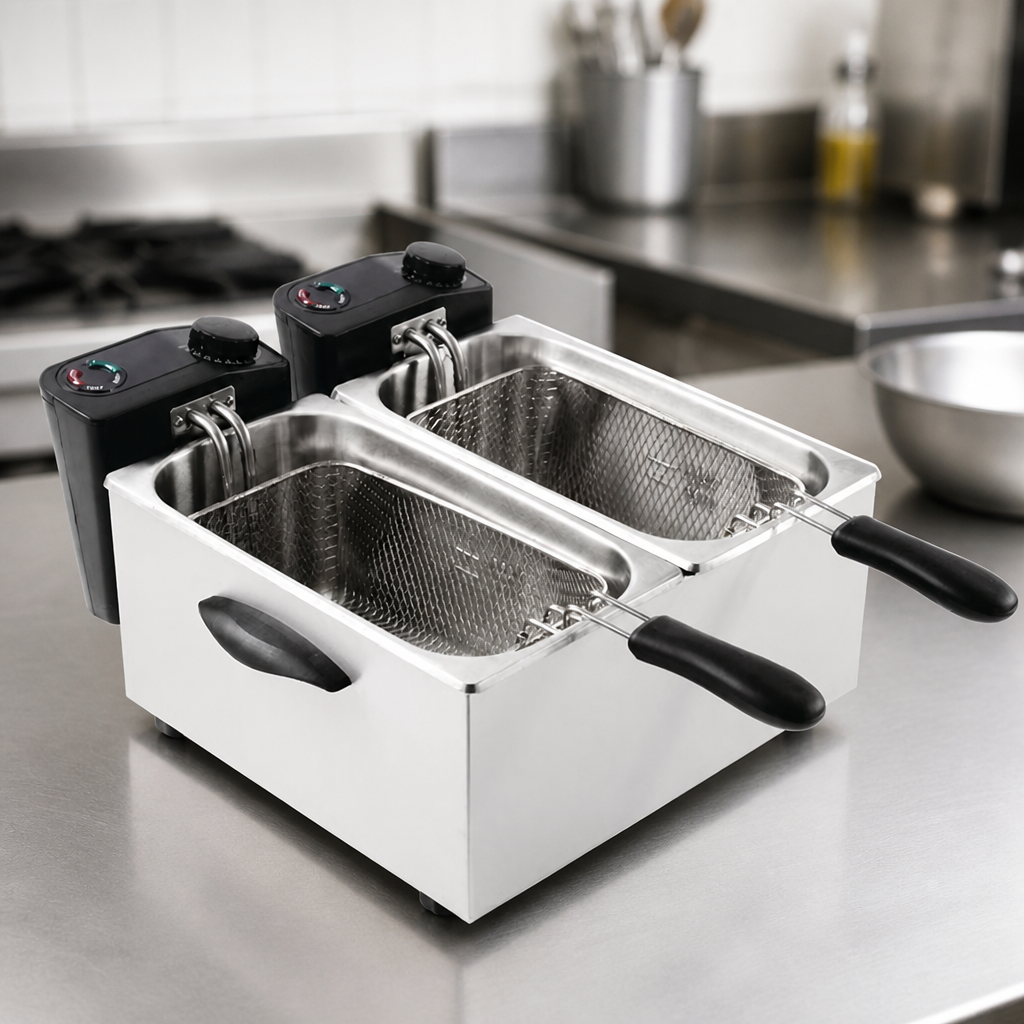 Commercial Countertop Electric Fryer 2x 3.5Ltr Capacity