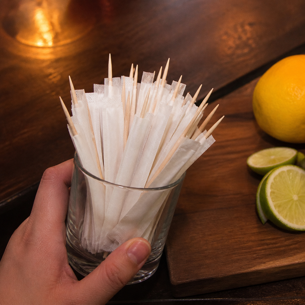 Commercial wooden toothpicks 1000 pack biodegradable cutlery