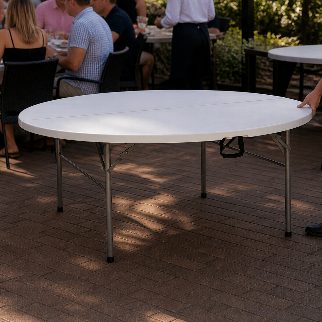 6ft round folding table for outdoor catering events