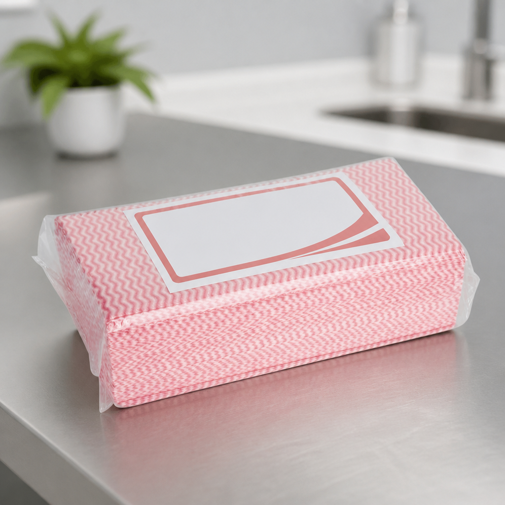 Commercial Washroom Cleaning Cloths Red 50 Pack Non-Woven