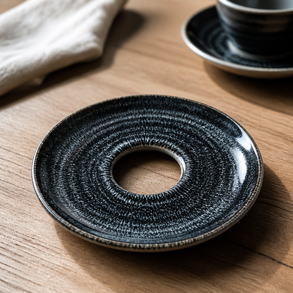 Commercial Charcoal Black Espresso Saucers 118mm 12 Pack