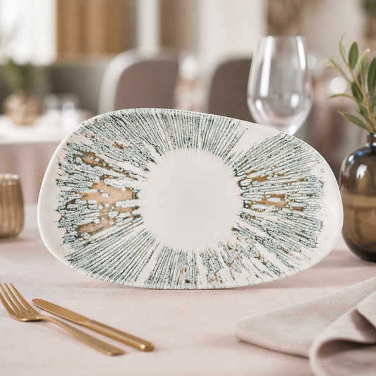 Commercial Ceramic Oblong Plates Pink Opal 220x150mm 12 Pack