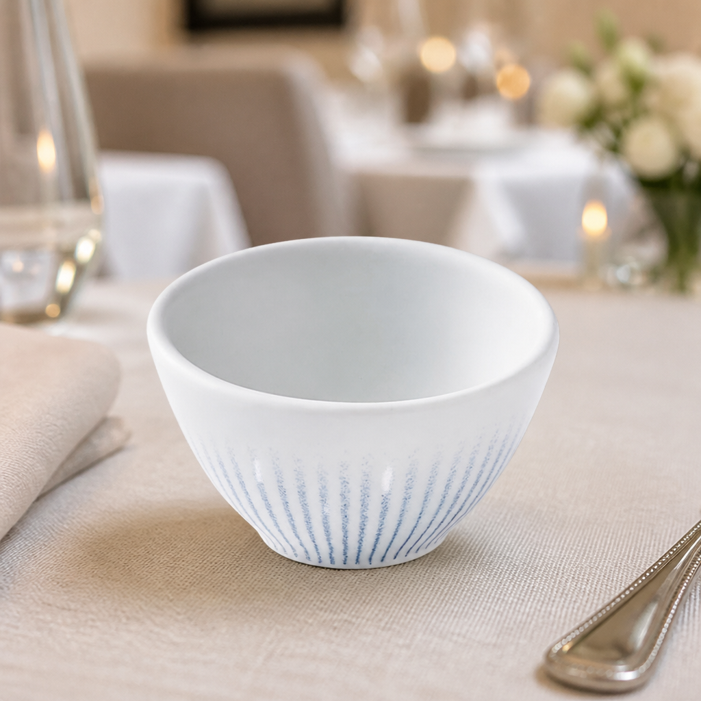 12 pack of 70mm blue ceramic commercial dipping pots