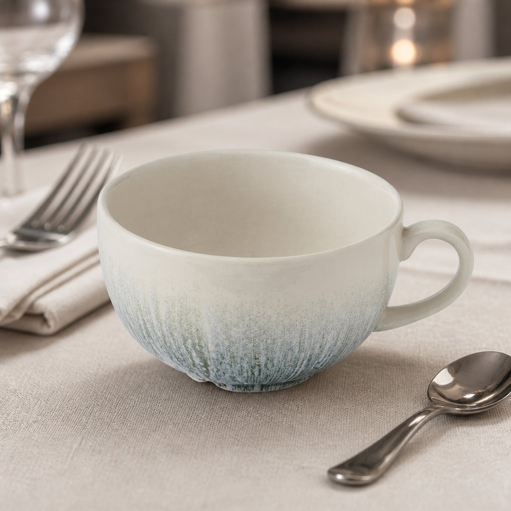 340ml Commercial Cappuccino Cups - 12 Pack Super Vitrified Ceramic