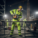 Premium High Visibility Polycotton Boilersuit in Saturn Yellow with Multiple Pockets and EN471 Certification
