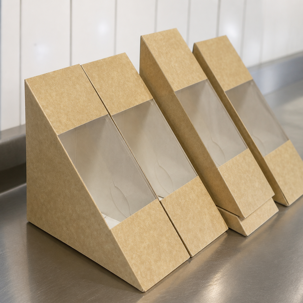 65mm Commercial Sandwich Wedge Containers 500 Pack
