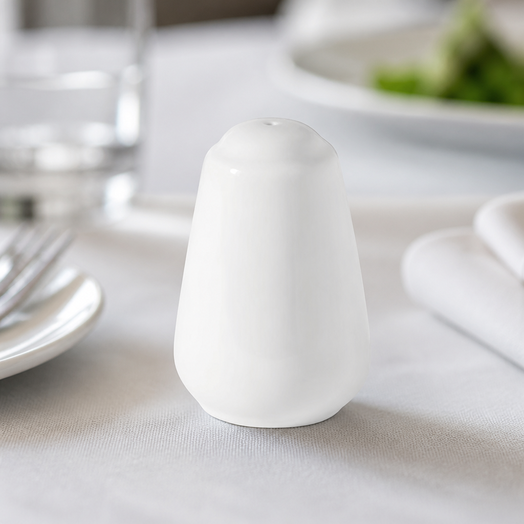 Commercial Porcelain Salt And Pepper Shakers 80mm 6 Pack