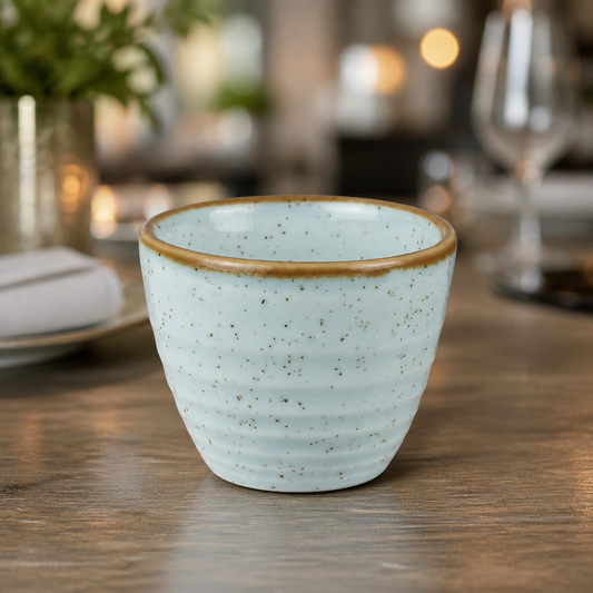 Commercial Dip Pots 57ml Ceramic Blue Ripple 12 Pack