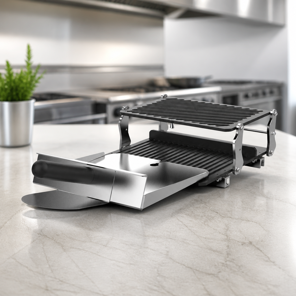 Commercial Panini Press 12mm to 74.6mm Capacity Non-Stick