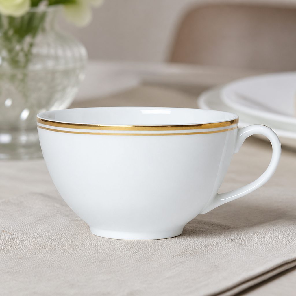 Burnished Gold Tea For One Cups 260ml Set of 12 Commercial Use