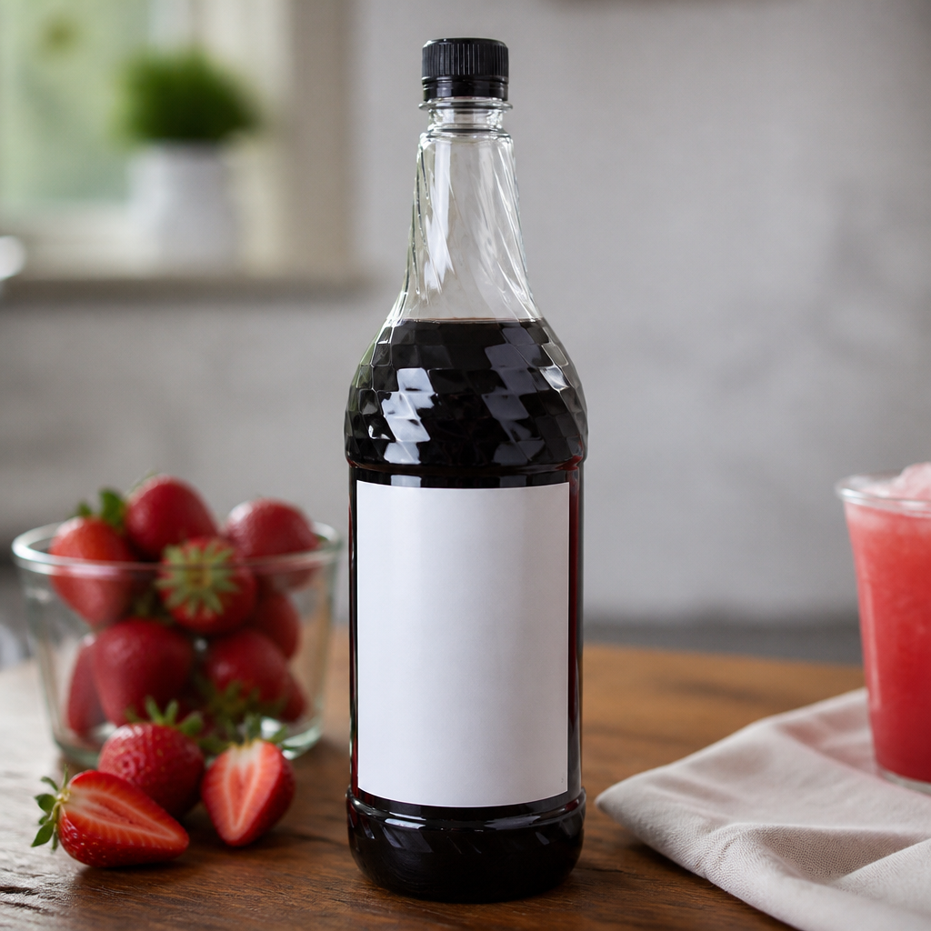 Commercial Strawberry Syrup 1L for beverages and desserts