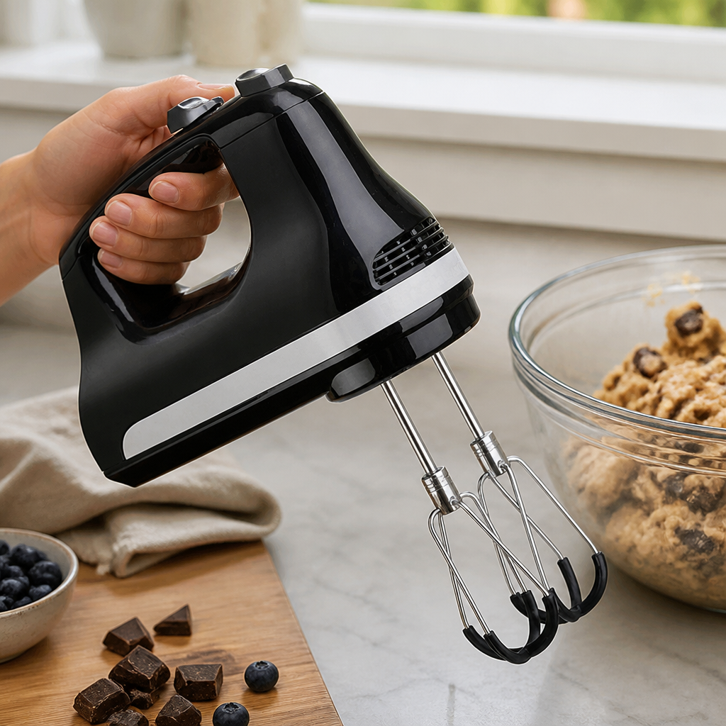 Compact 6 Speed Hand Mixer with Flex Edge Beaters 60W