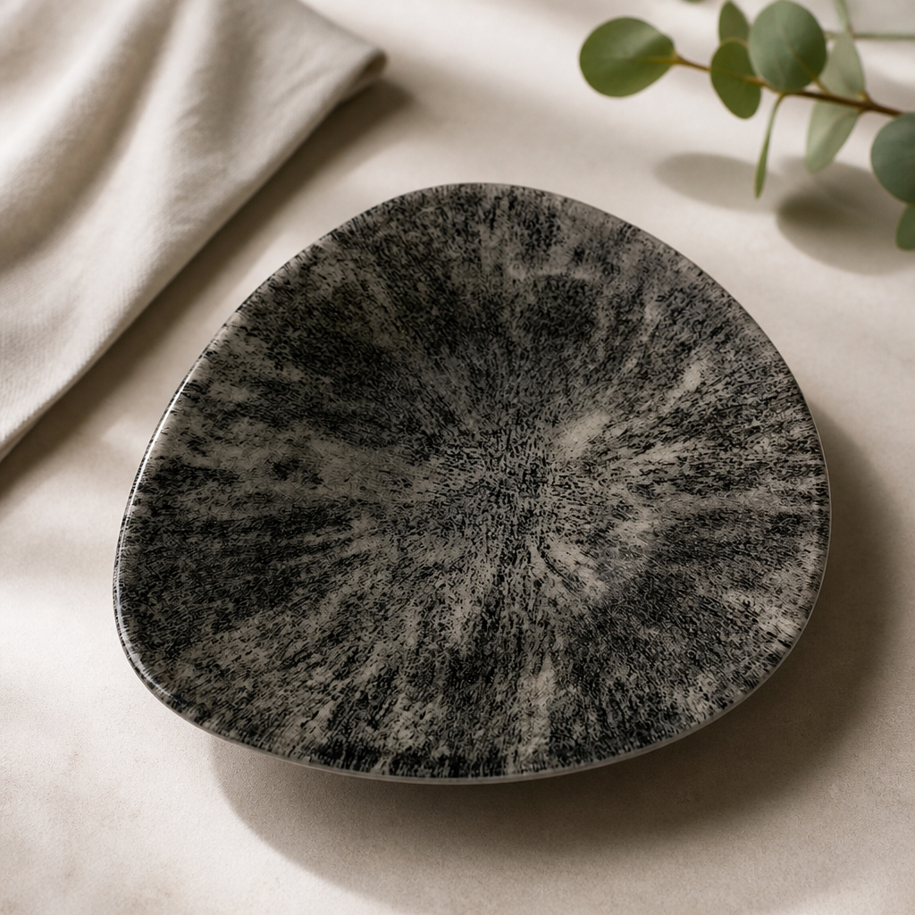 Commercial Stone Bowls 185mm Quartz Black 12 Pack 370ml