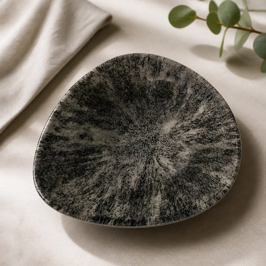 Commercial Stone Bowls 185mm Quartz Black 12 Pack 370ml
