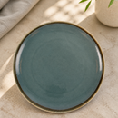 Commercial Porcelain Kiln Plates 280mm Ocean Reactive Glaze 4 Pack
