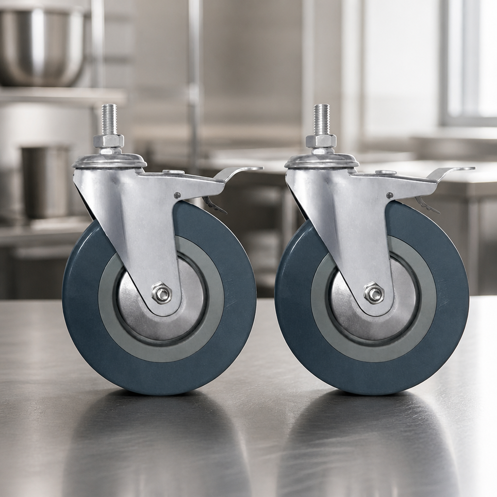 Commercial Braked Castors 2 Pack for Catering Equipment