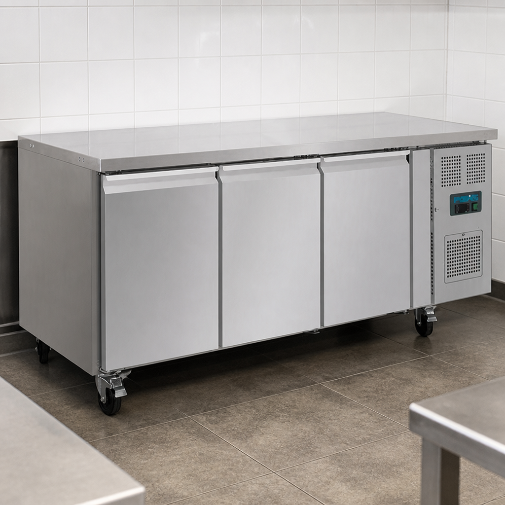 Commercial Triple Door Counter Freezer 417L Capacity