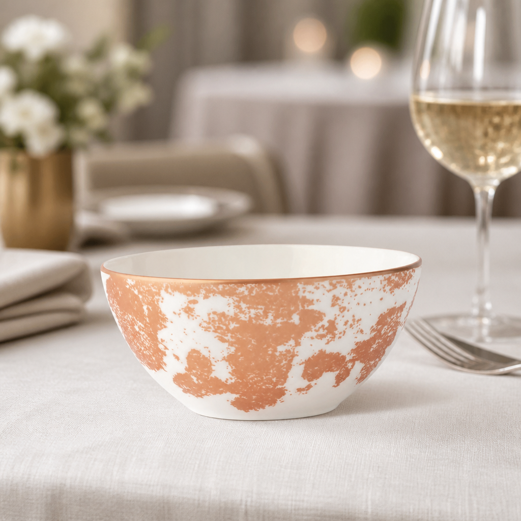 Set of 6 Crushed Velvet Copper Bowls 115mm for catering