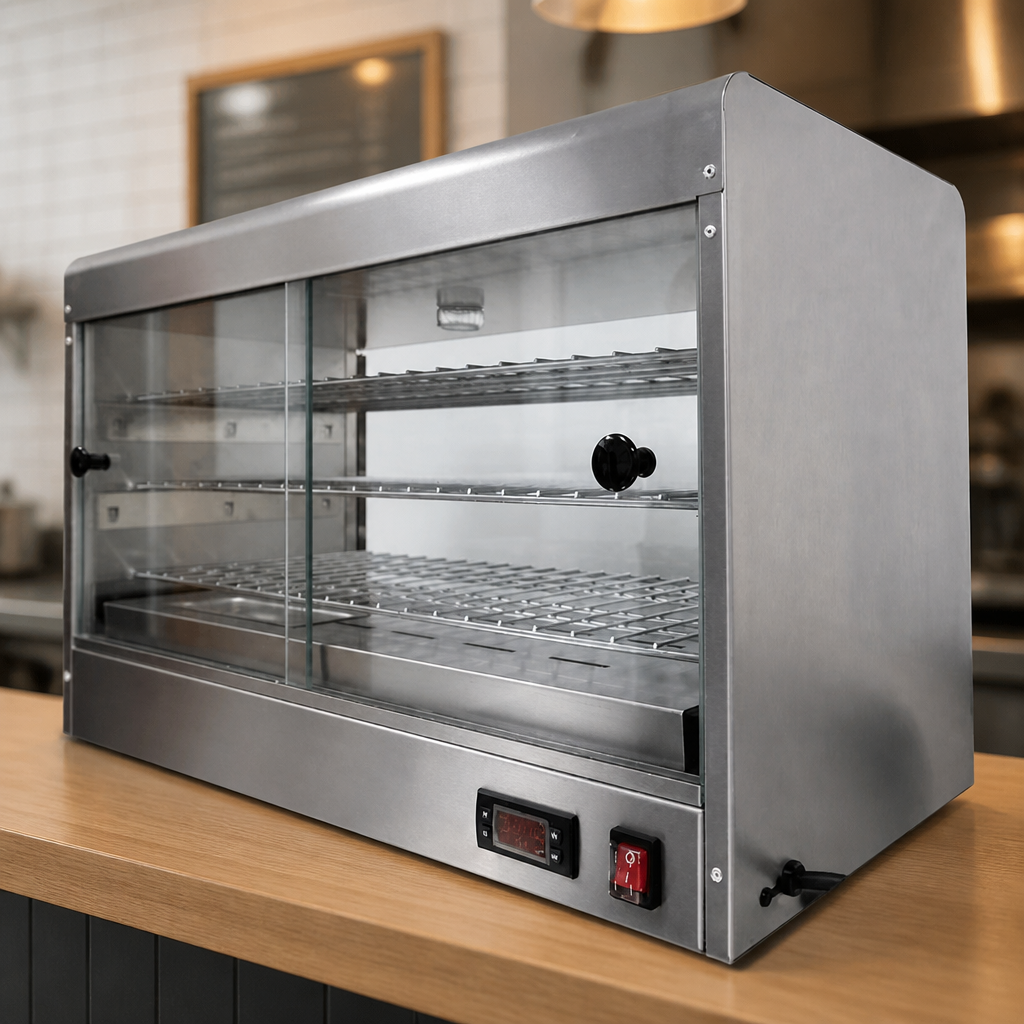 Commercial Electric Heated Pie Cabinet 3 Shelf with Display
