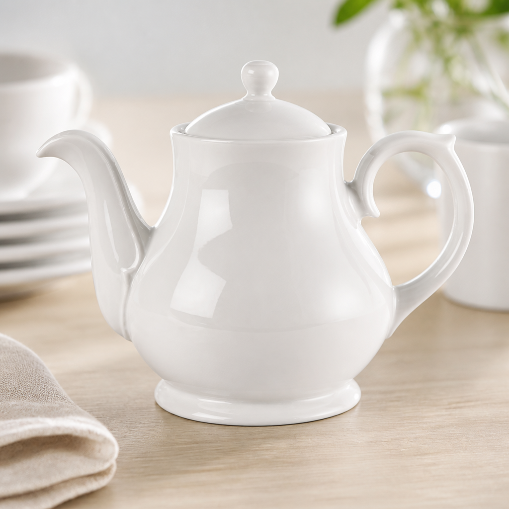 Commercial Tea and Coffee Pots 852ml - 4 Pack Durable Whiteware