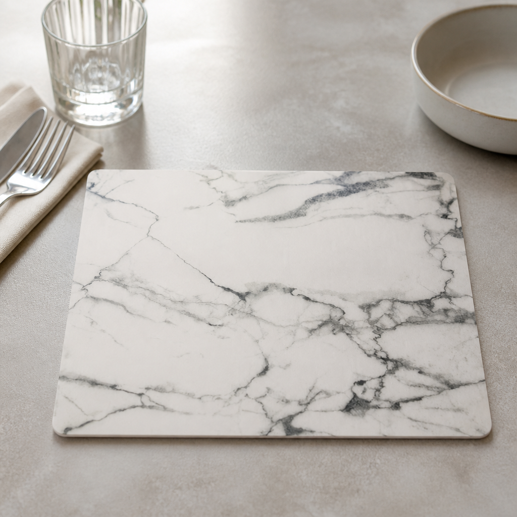Commercial Silicone Placemats Grey Marble 305x406mm 12 Pack