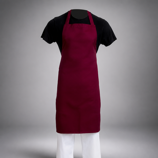 Commercial Staff Apron Burgundy One Size 710x960mm