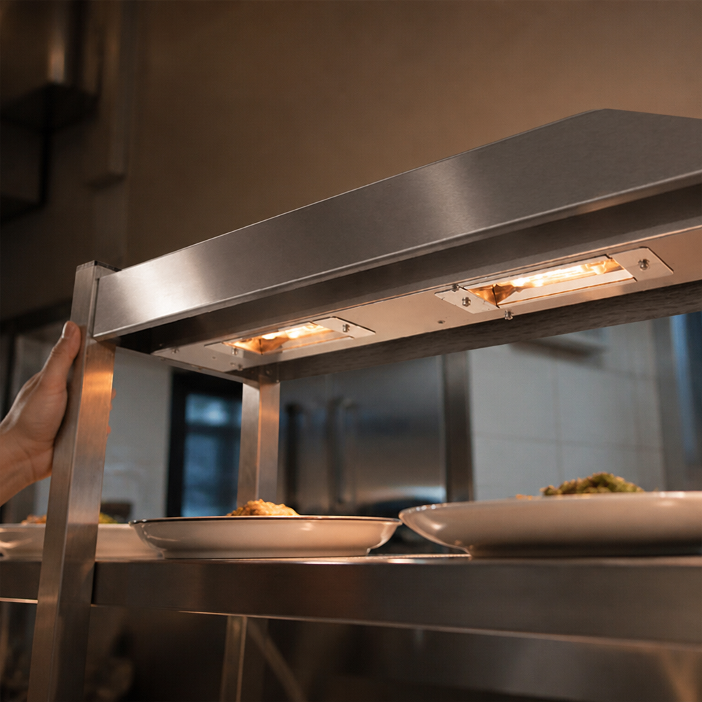 Commercial Single-Tier Heated Overshelf for Hot Cupboards