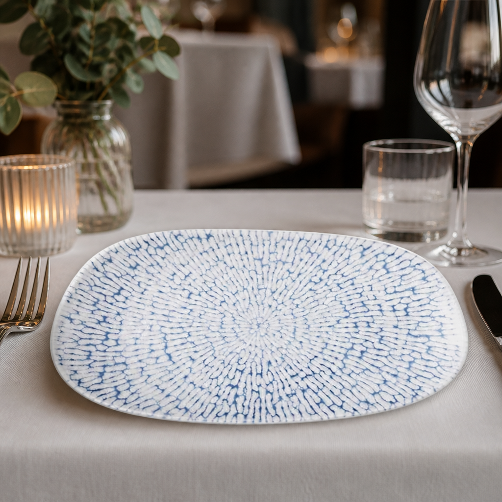 Commercial Oblong Plates 260x150mm Pack of 12 Opal Ceramic