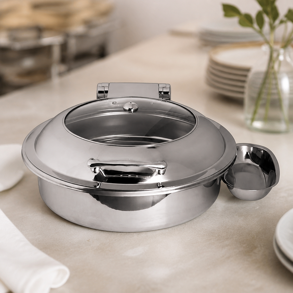 Commercial Round Chafing Dish 419x178mm Induction Capable