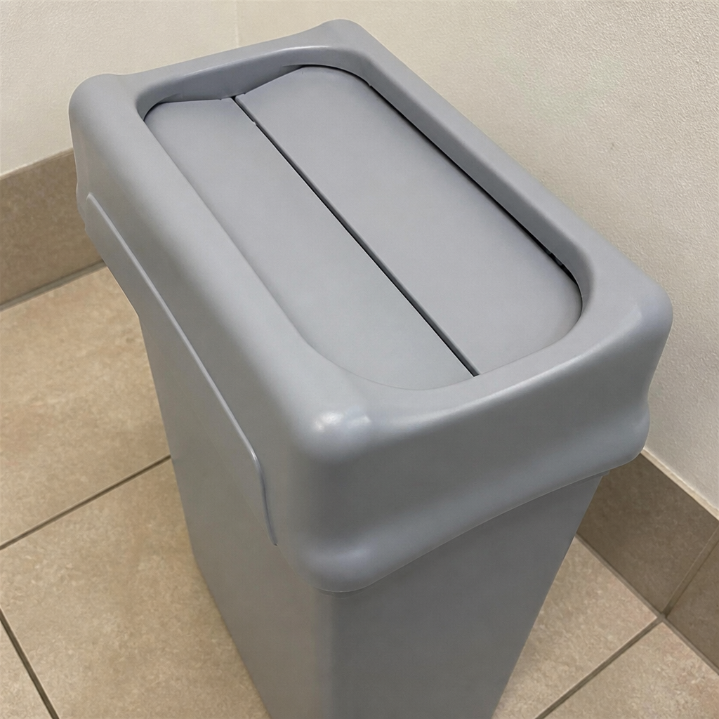 Grey commercial swing lid for waste bins 70cm high