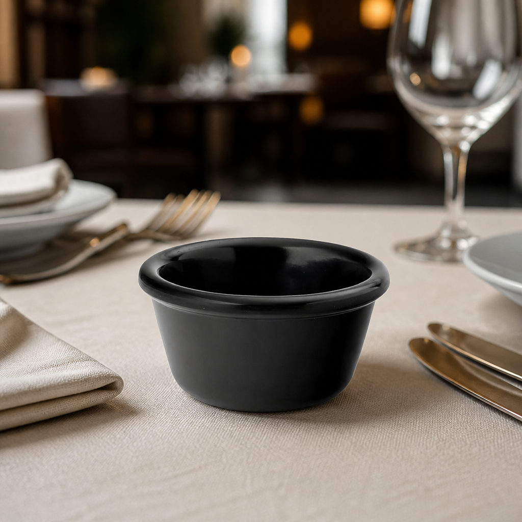 Commercial Melamine Ramekins 40ml Black 48 Pack