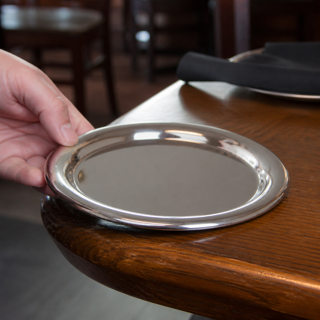 Commercial Stainless Steel Tip Tray 140mm Diameter