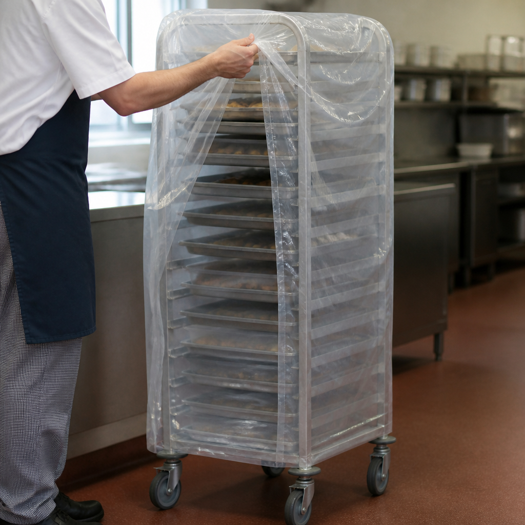 Disposable Clear Polyethylene Cover for 1/1 Racking Trolley