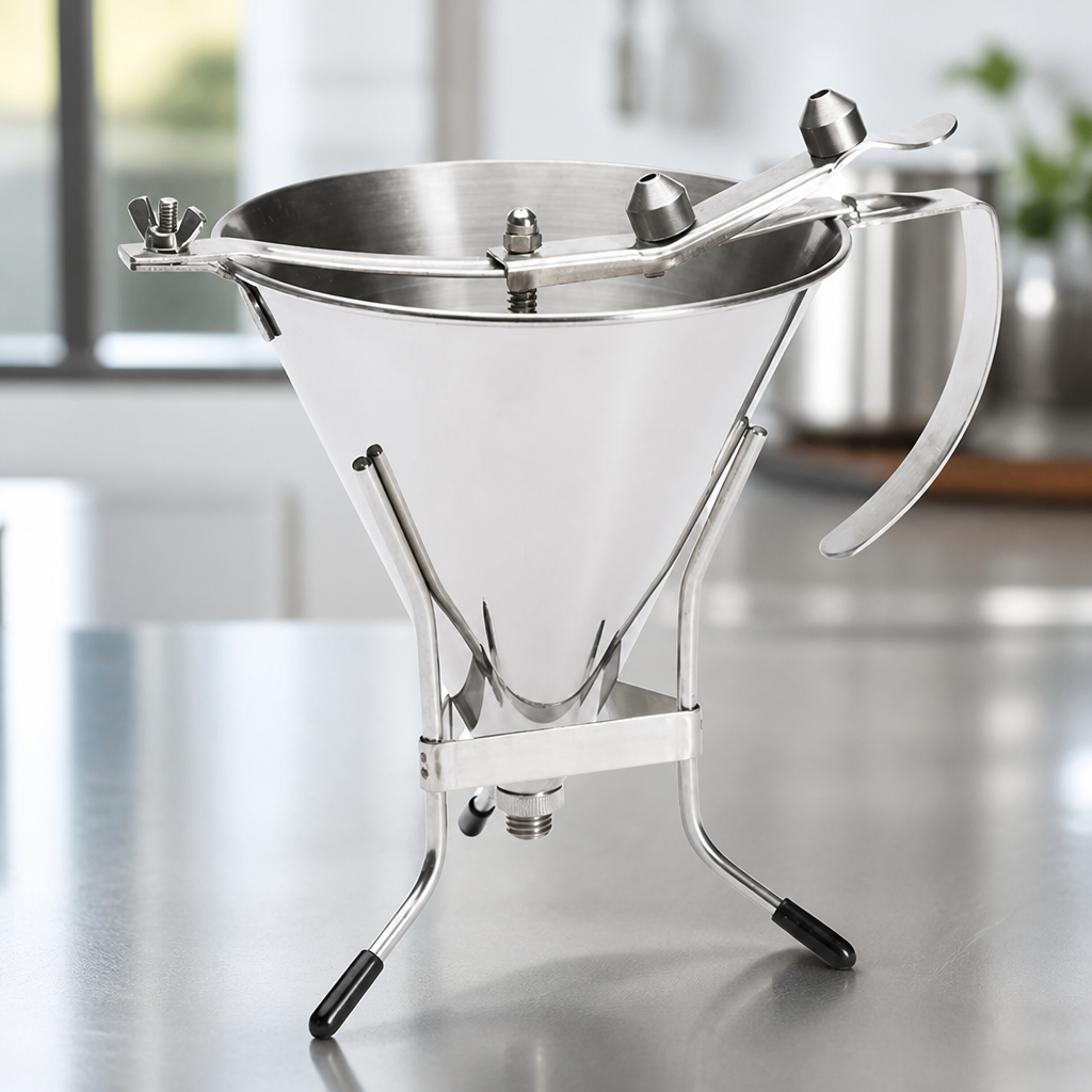 1.9Ltr Stainless Steel Commercial Piston Funnel with Stand