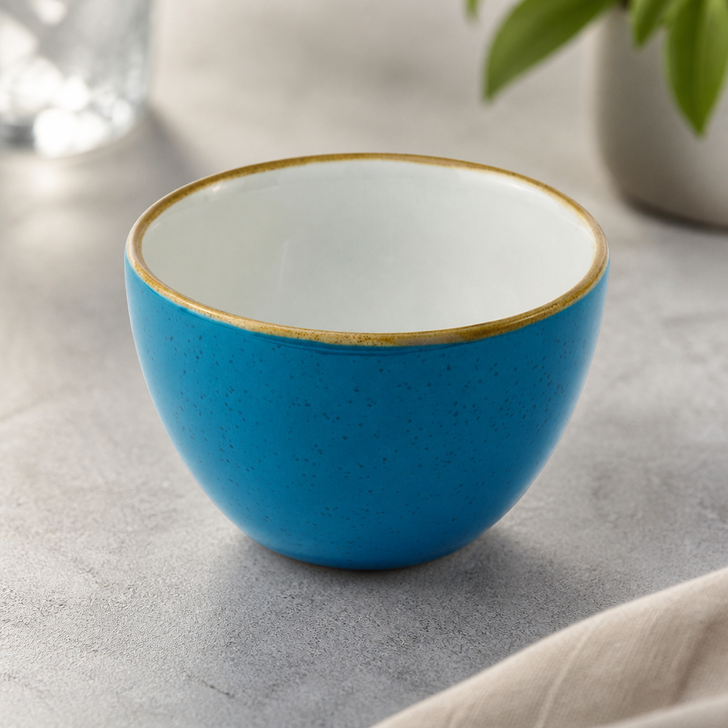 Java blue stoneware sugar bowls 236ml microwave safe 12 pack