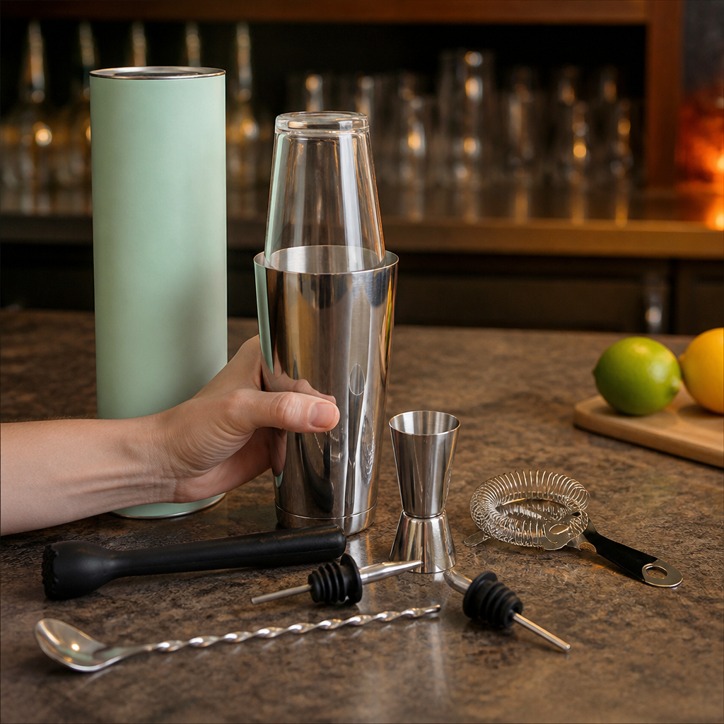 8-Piece Stainless Steel Cocktail Set for Bartenders