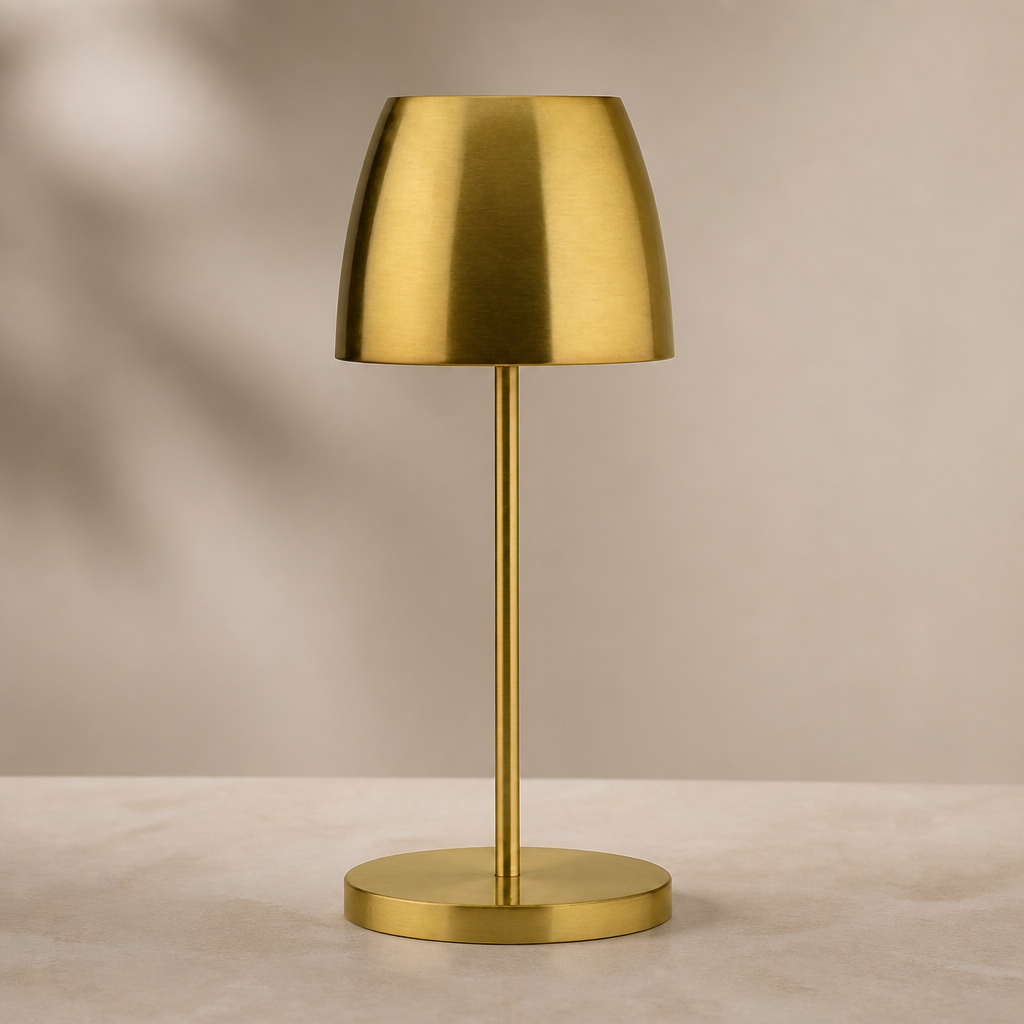 300mm Cordless Table Lamp Brushed Gold Finish 6 Pack