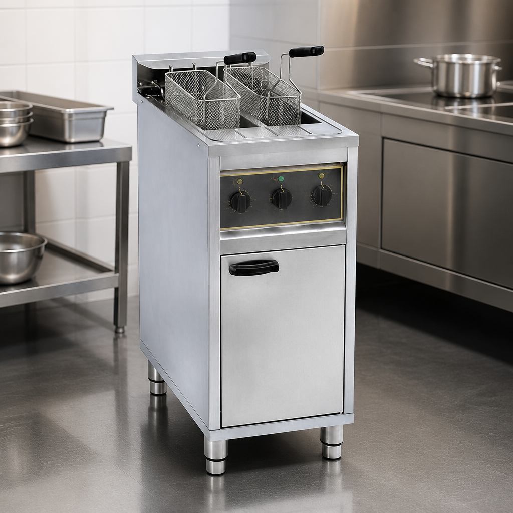 Free Standing Electric Fryer Twin Tank 20L Capacity Commercial