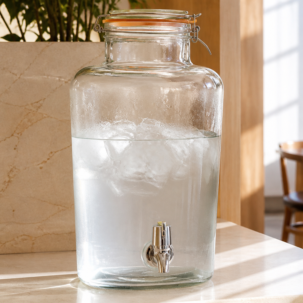 Commercial 8 Litre Glass Drink Dispenser with Tap