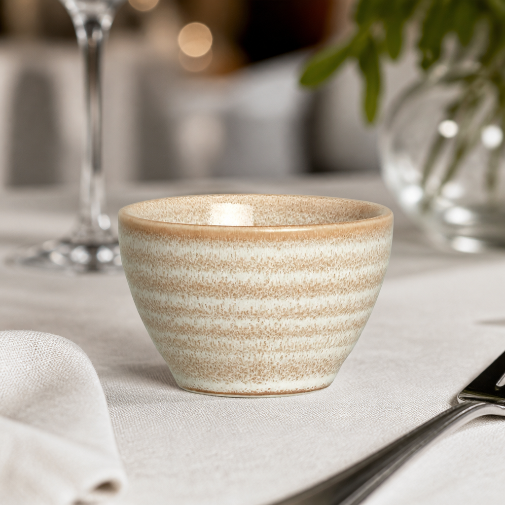 Set of 12 Commercial Dipper Bowls 74ml Vitrified Stoneware