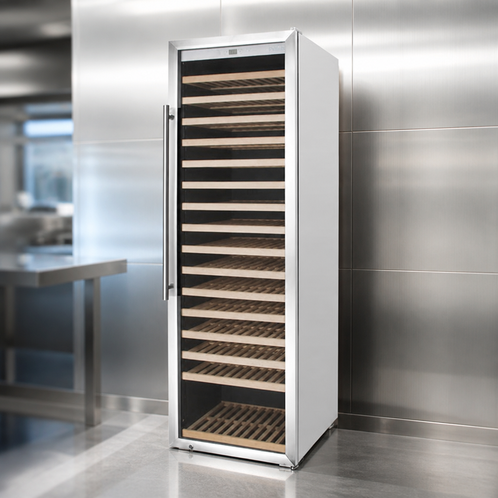 Commercial Wine Fridge 187 Bottle Capacity Stainless Steel