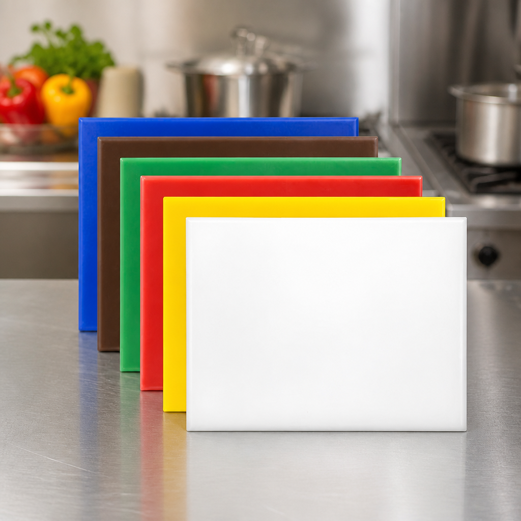 Commercial Plastic Chopping Board Set 6-Piece 300x255mm